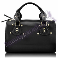 Blank Svart Studded Fashion Satchel Handbag