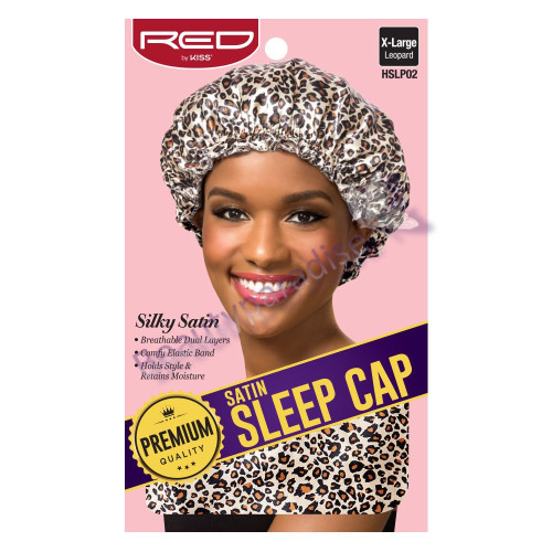 Premium Quality Satin Sleep Cap Leopard