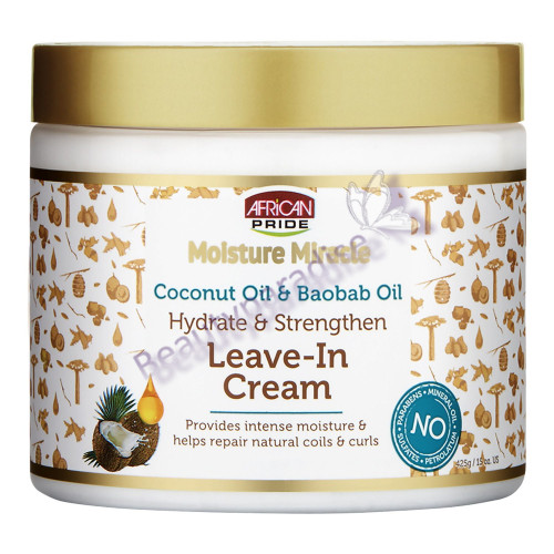 African Pride Moisture Miracle Coconut Oil & Baobab Oil Leave–In Cream