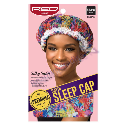 Premium Quality Satin Sleep Cap Floral X-Large