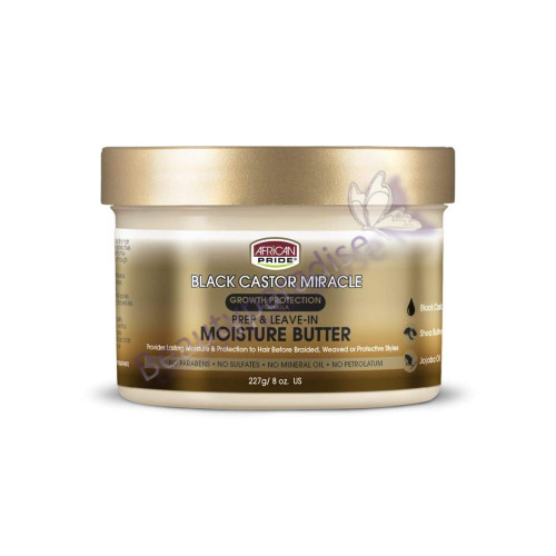 African Pride Black Castor Miracle Prep & Leave-In Moisture Butter