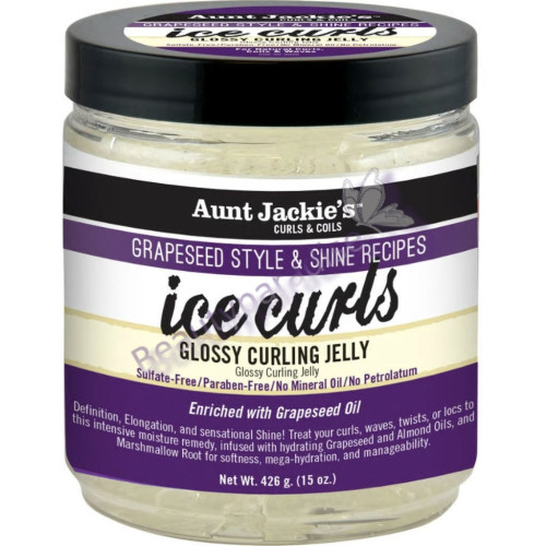 Aunt Jackies Grapeseed Style & Shine Recipes ICE CURLS Glossy Curling Jelly