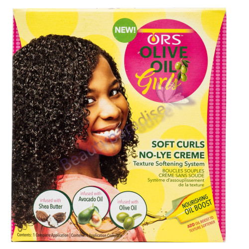 ORS Olive Oil Girls Soft Curls No-Lye Creme Texture Softening System Kit