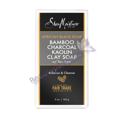 Shea Moisture African Black Soap Bamboo Charcoal Kaolin Clay Soap